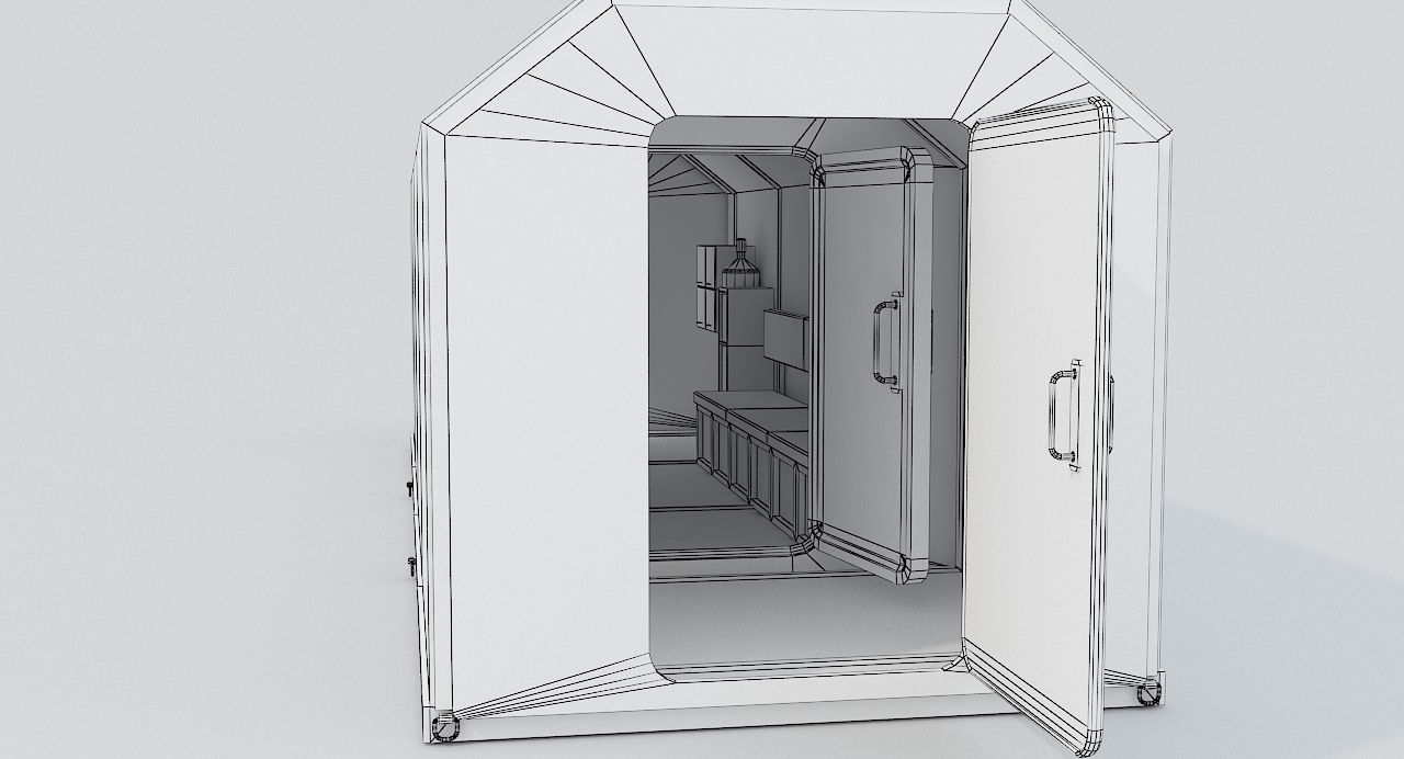 Refuge Chamber Container PBR Low-poly 3D model_10