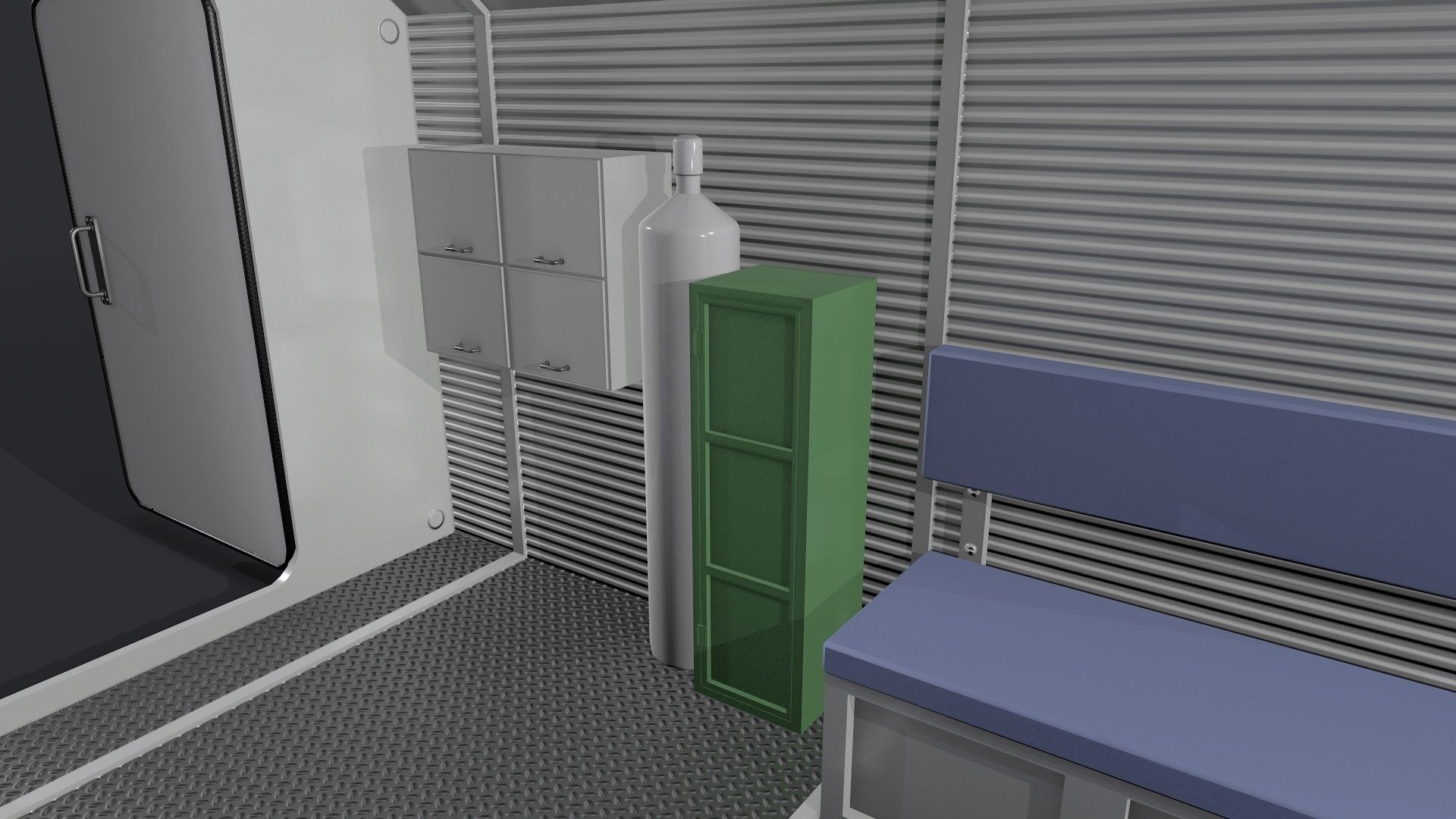 Refuge Chamber Container PBR Low-poly 3D model_9