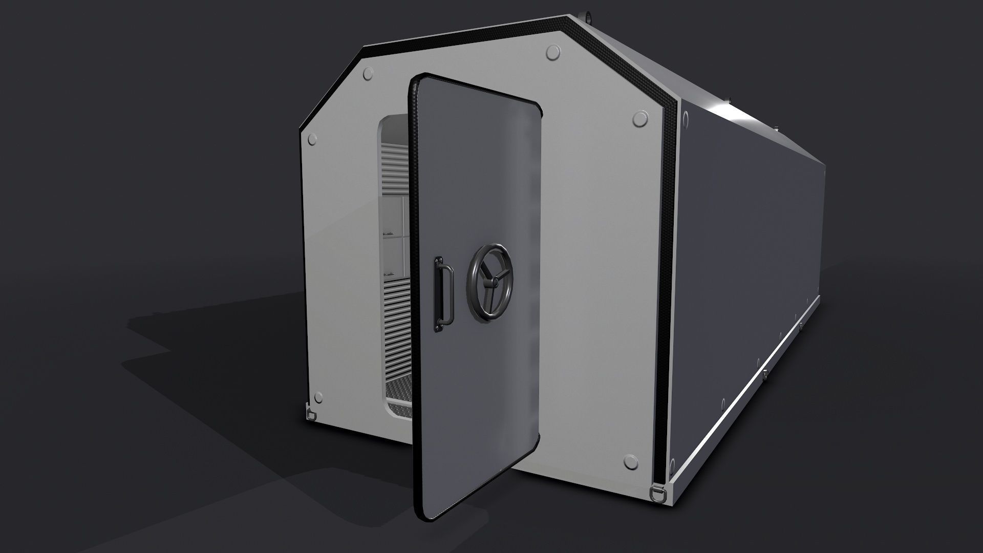 Refuge Chamber Container PBR Low-poly 3D model_4