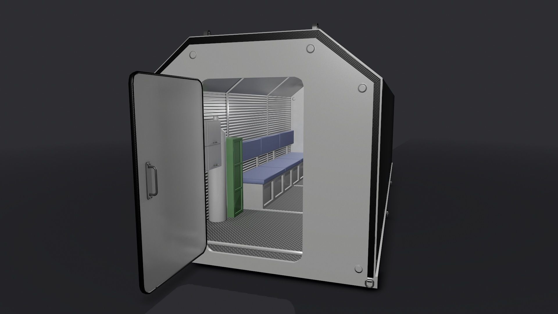 Refuge Chamber Container PBR Low-poly 3D model_2