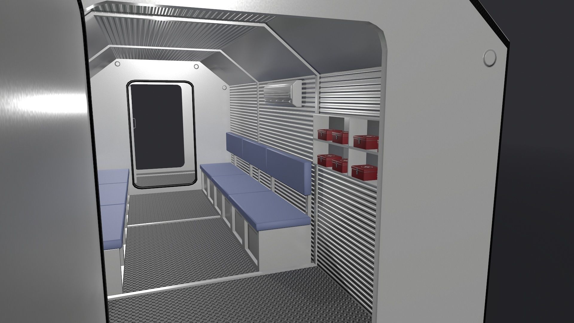 Refuge Chamber Container PBR Low-poly 3D model_3