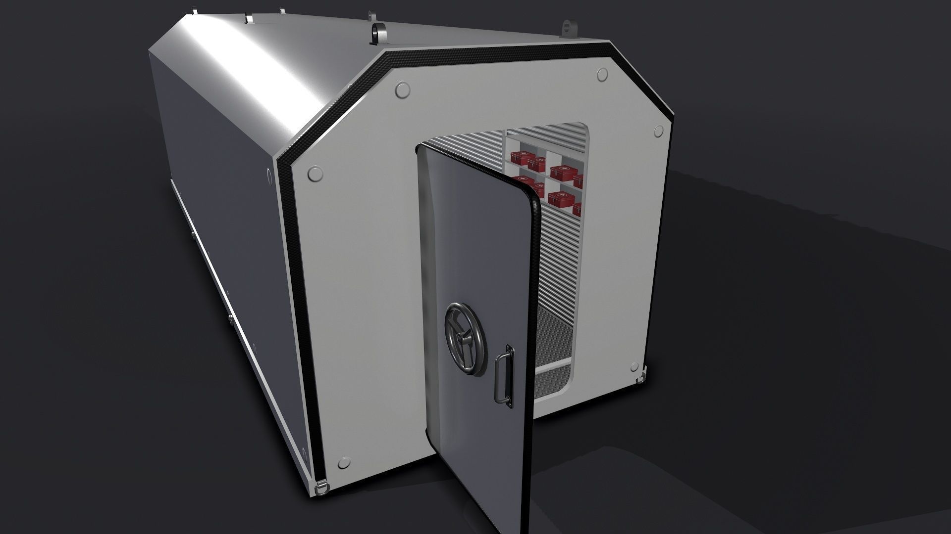 Refuge Chamber Container PBR Low-poly 3D model_7