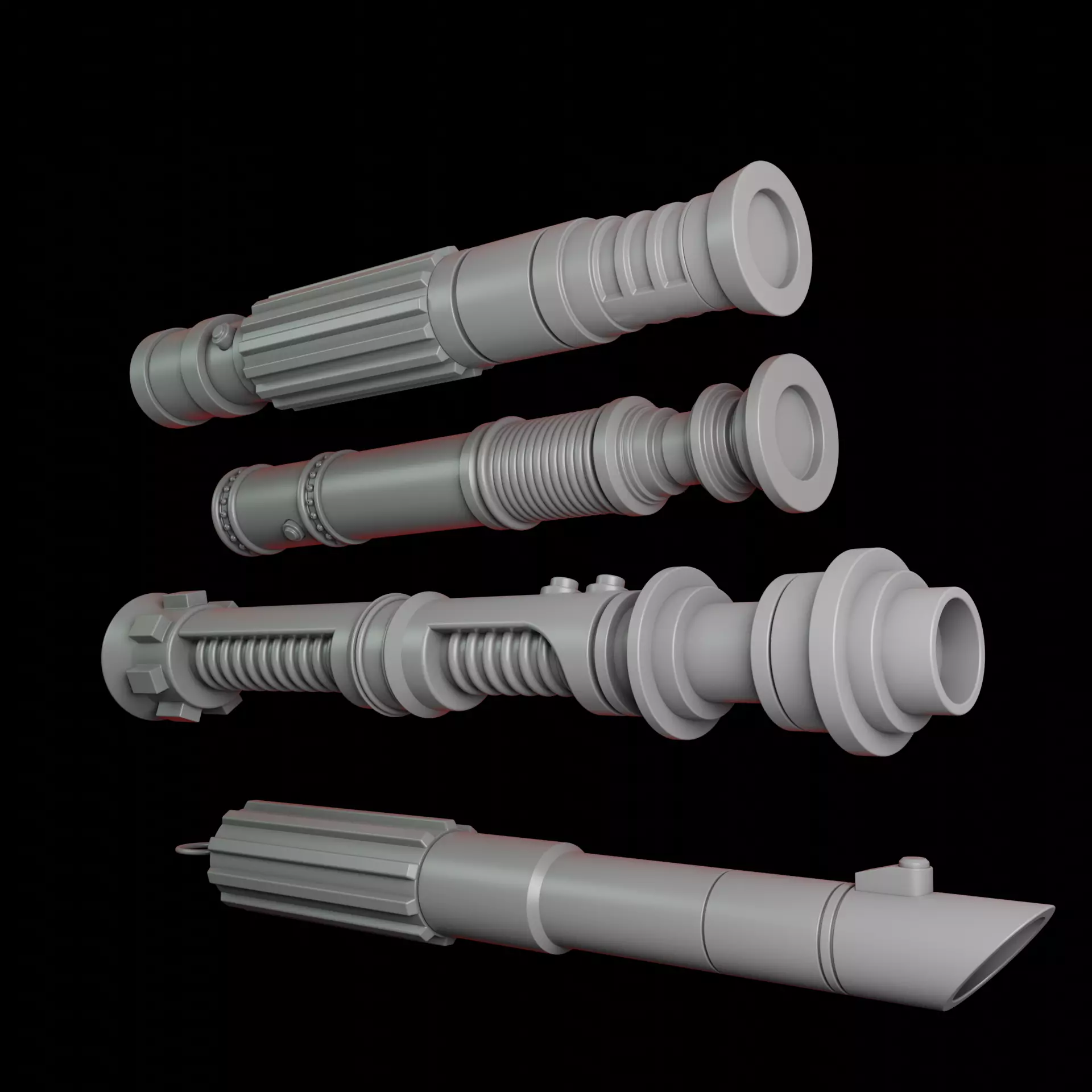 Lightsaber two star wars lightsabers on table 3D print model_0