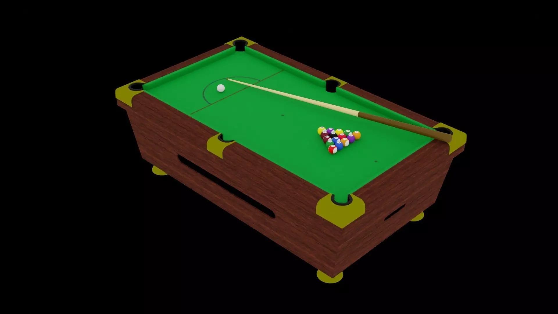 Pool Table Low-poly 3D model_0