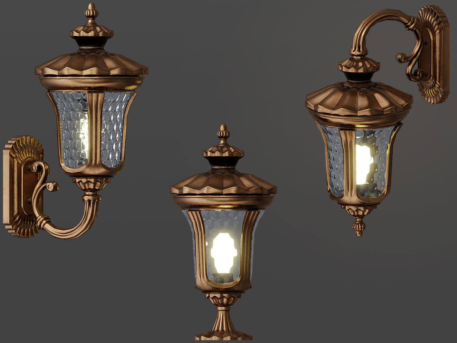 Street Lamps Low-poly 3D model_1
