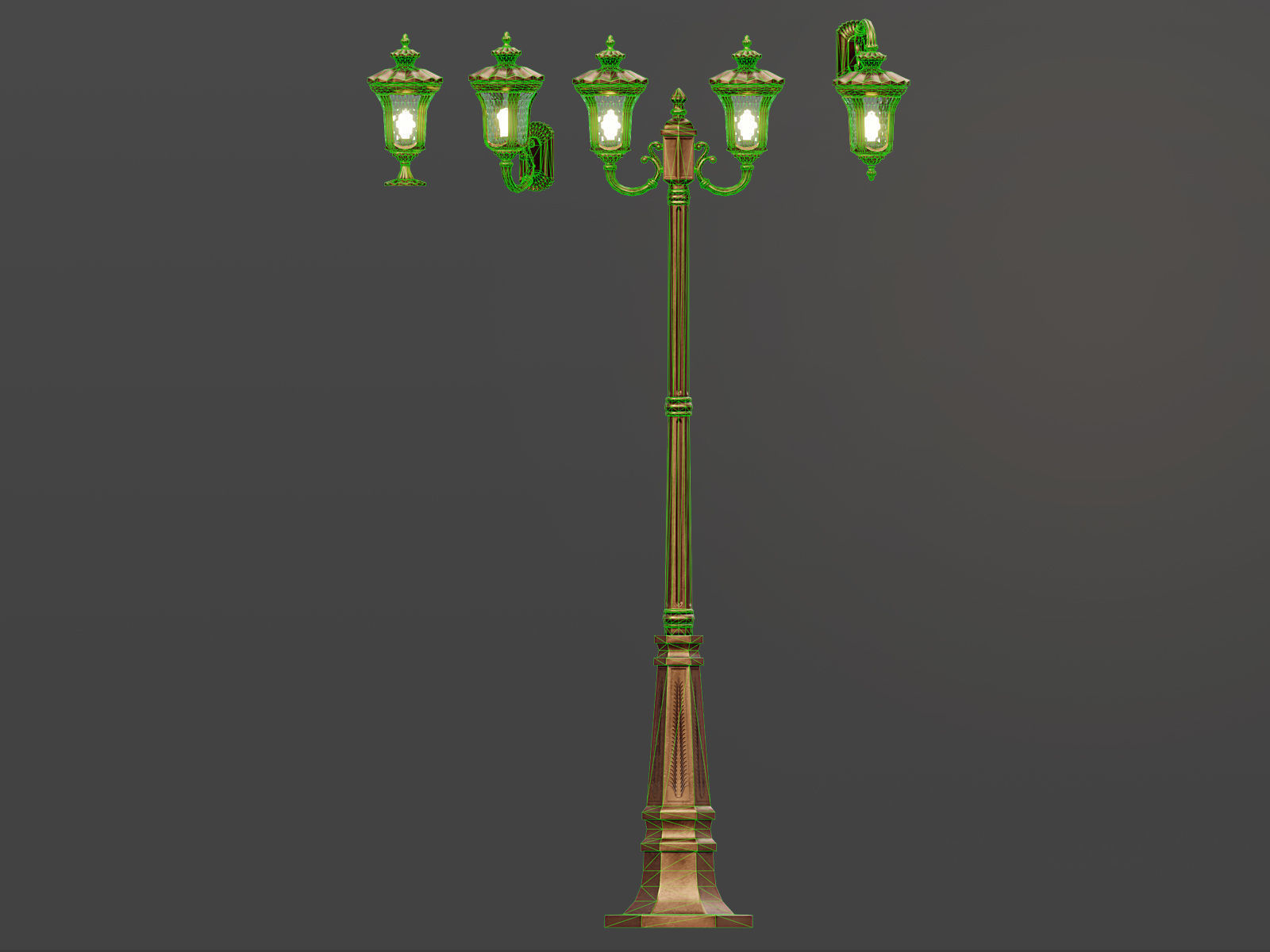 Street Lamps Low-poly 3D model_11