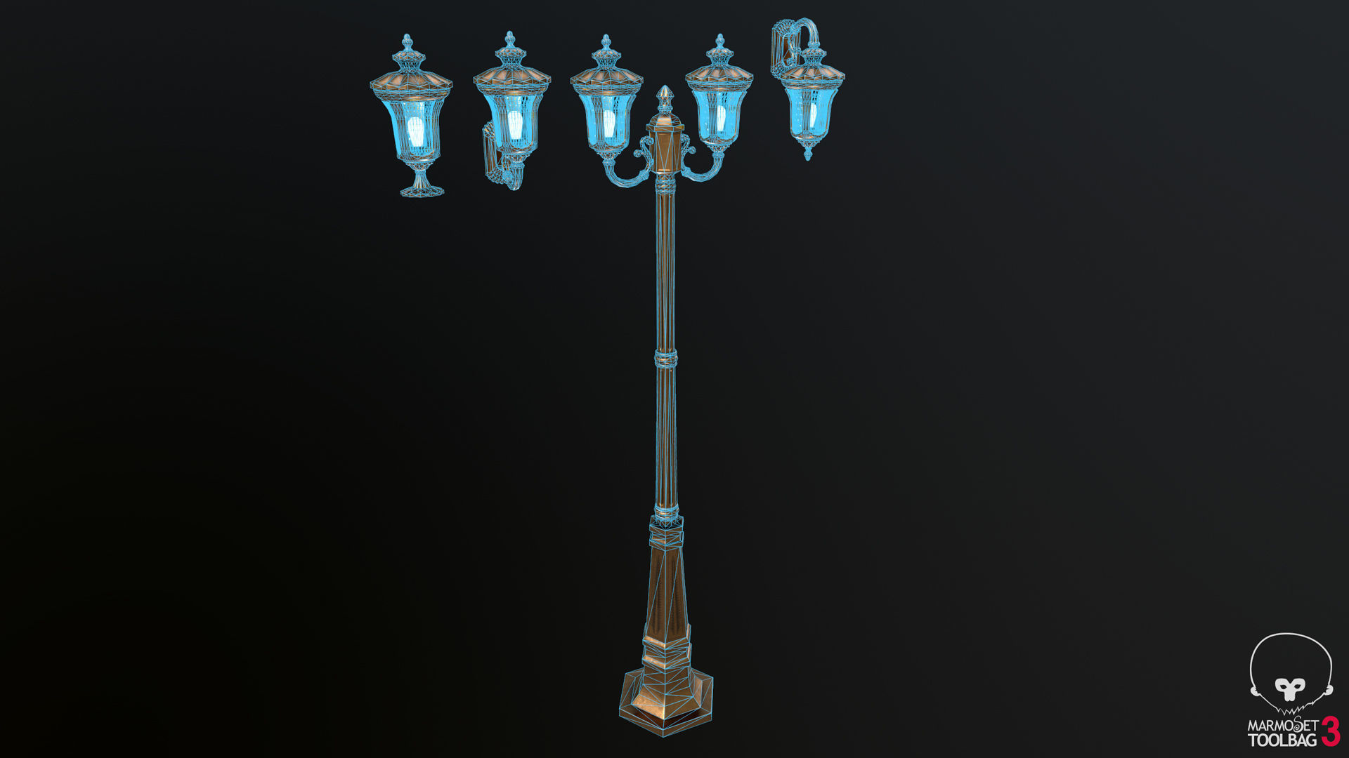Street Lamps Low-poly 3D model_13