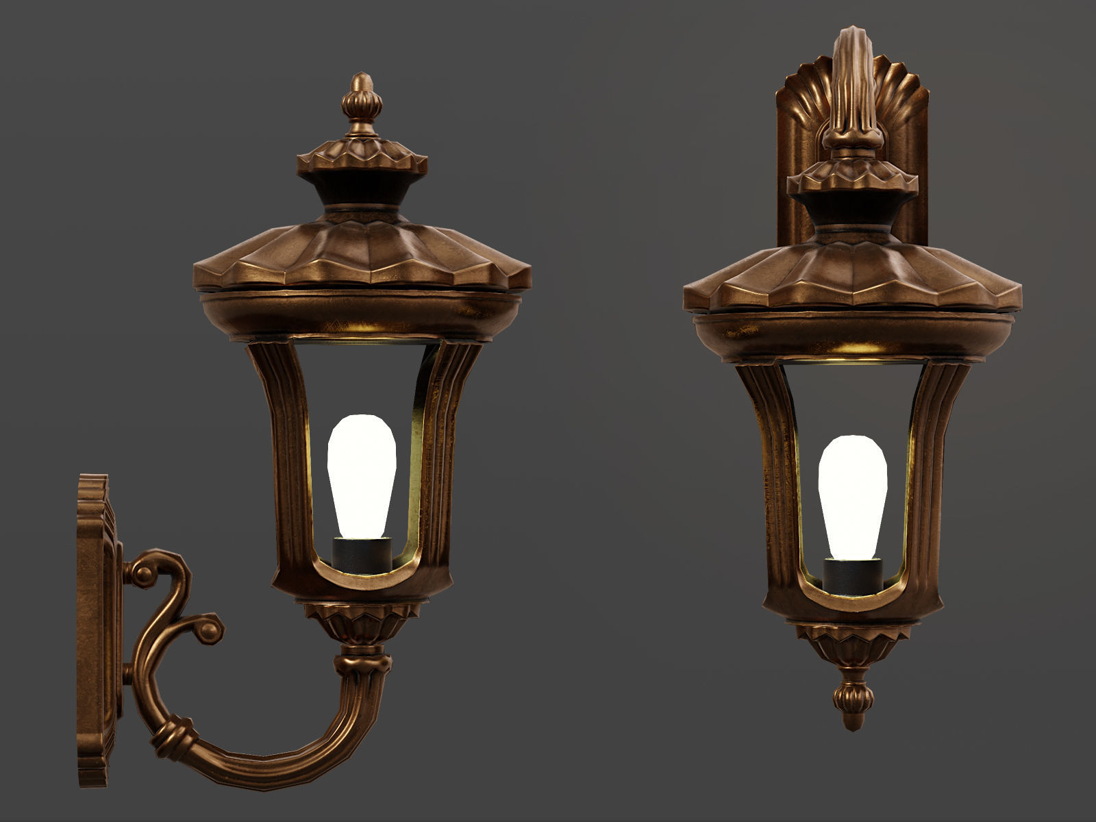 Street Lamps Low-poly 3D model_9