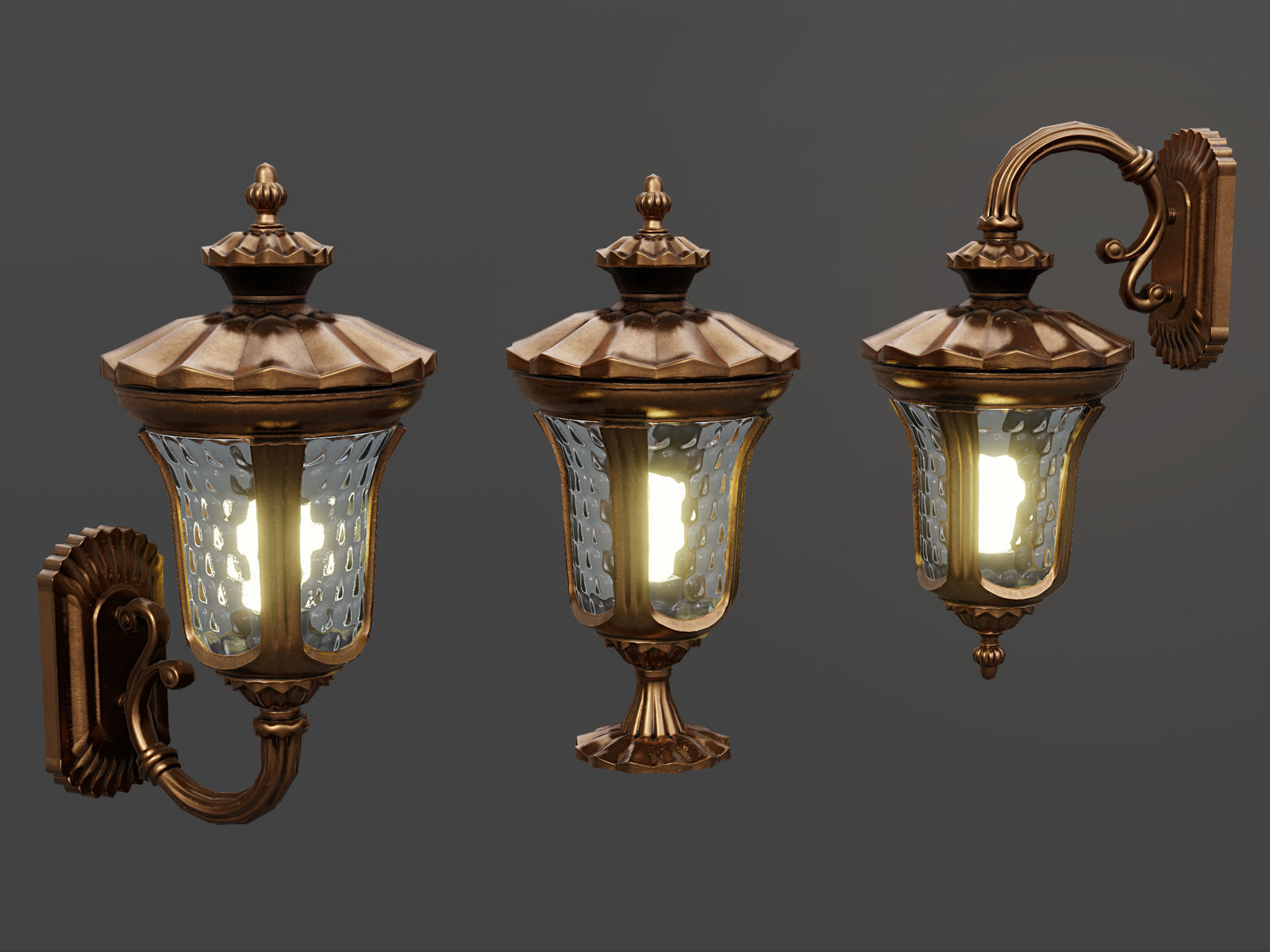 Street Lamps Low-poly 3D model_7