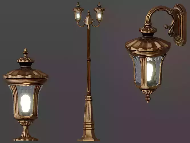 Street Lamps Low-poly 3D model