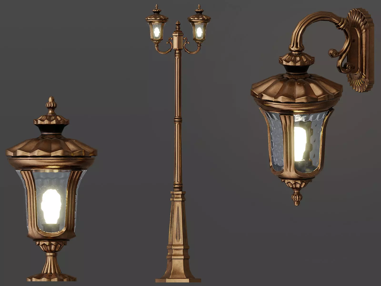 Street Lamps Low-poly 3D model_0