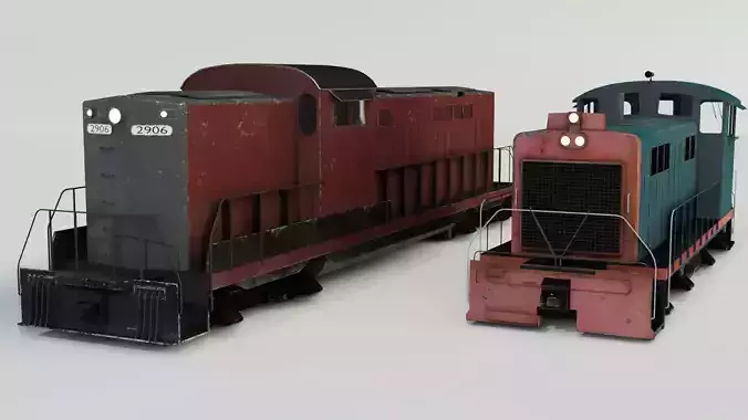 Two diesel locomotive 3D models 3D Model Collection