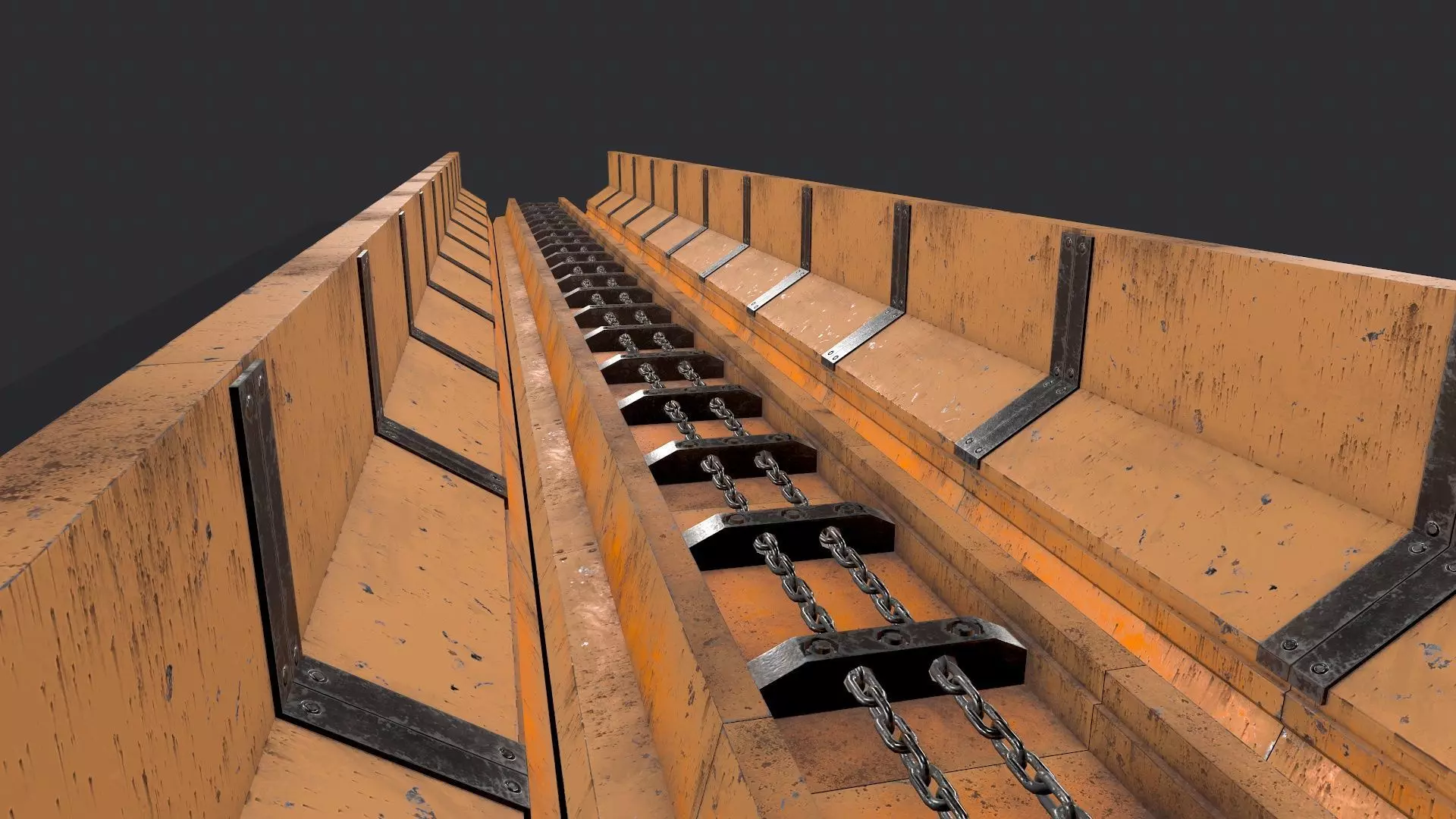Chain conveyor PBR Low-poly 3D model_0