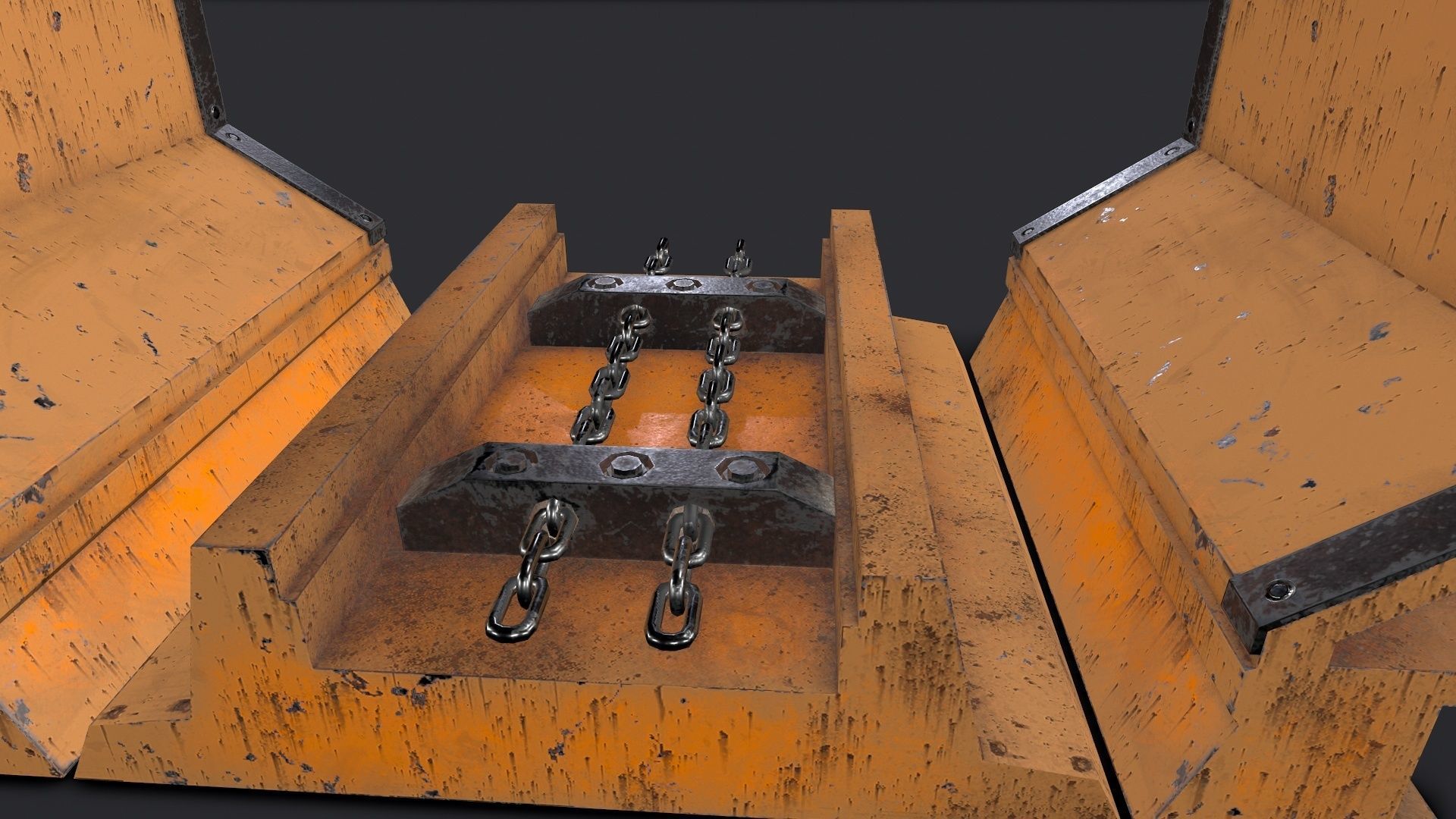 Chain conveyor PBR Low-poly 3D model_4
