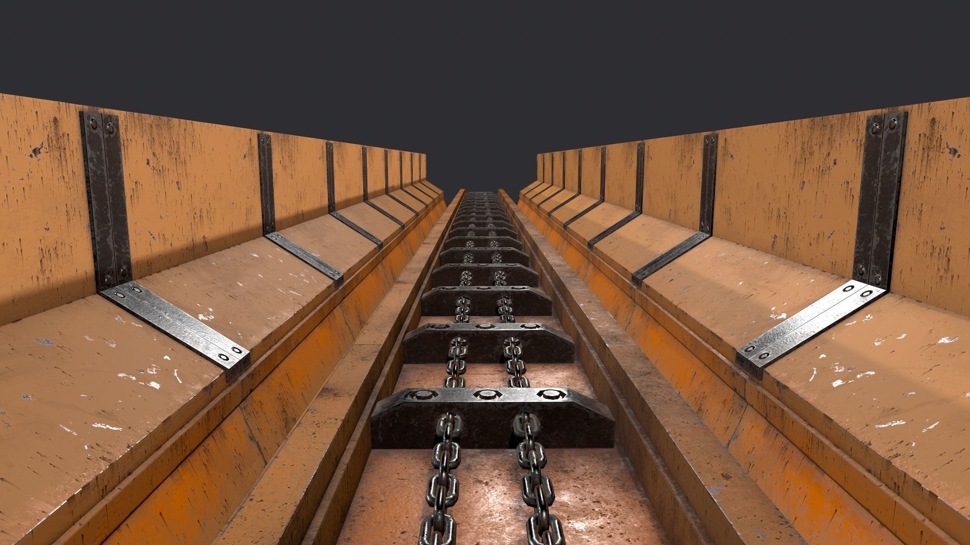 Chain conveyor PBR Low-poly 3D model_6