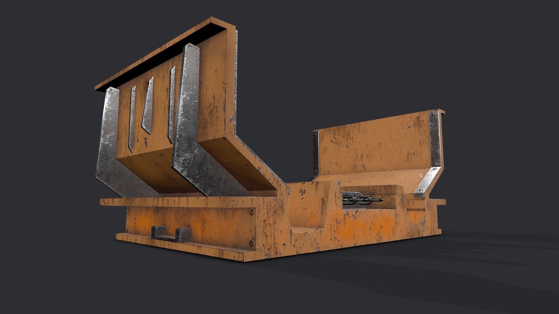 Chain conveyor PBR Low-poly 3D model_5