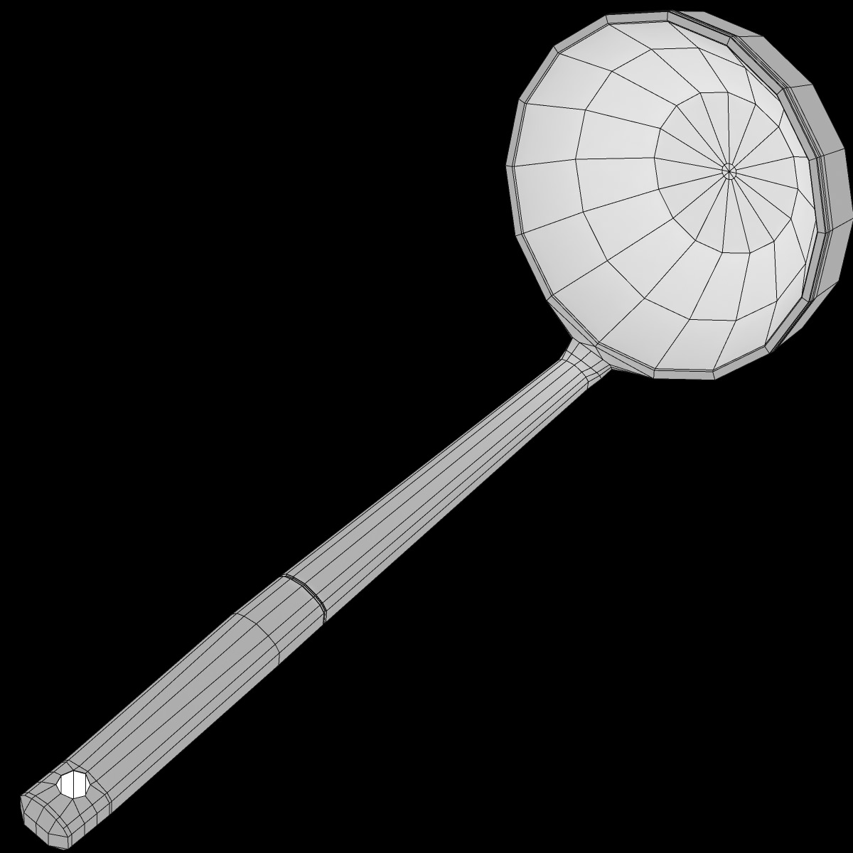 Ladle stainless steel spoon 3D model_11