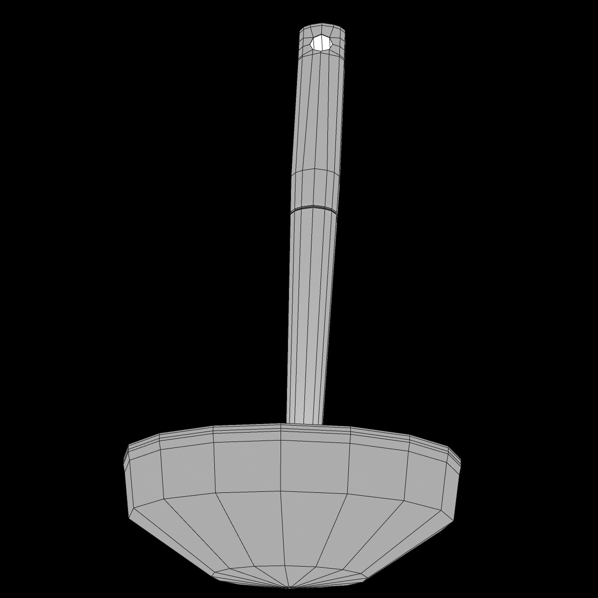 Ladle stainless steel spoon 3D model_7