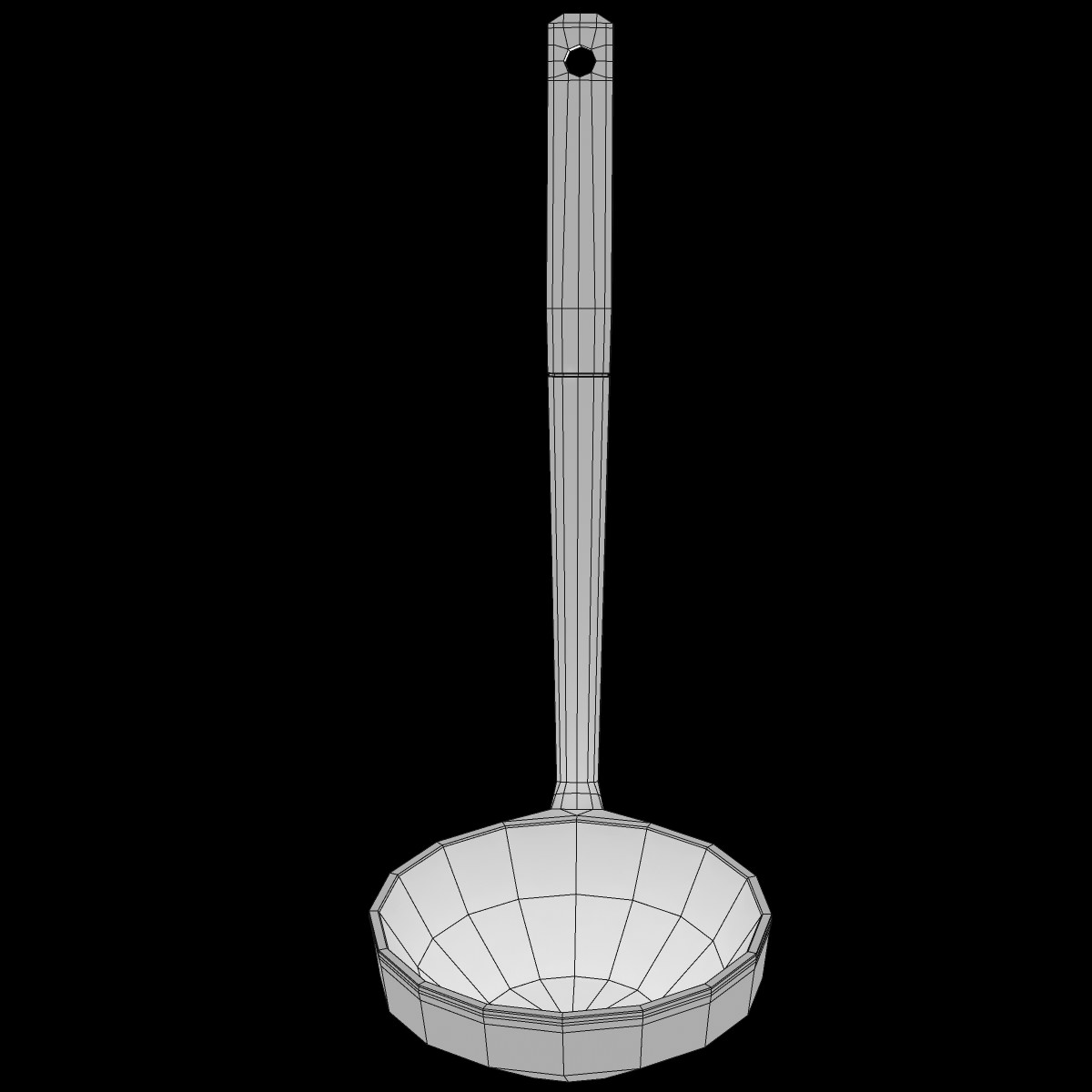 Ladle stainless steel spoon 3D model_10