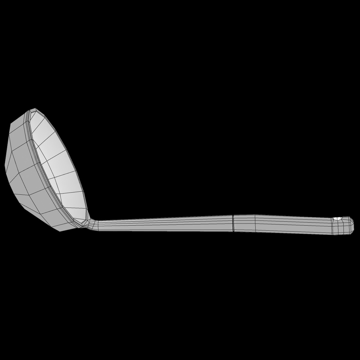 Ladle stainless steel spoon 3D model_8