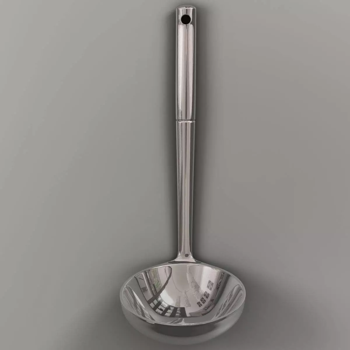 Ladle stainless steel spoon 3D model_0