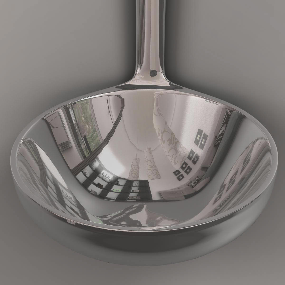 Ladle stainless steel spoon 3D model_3