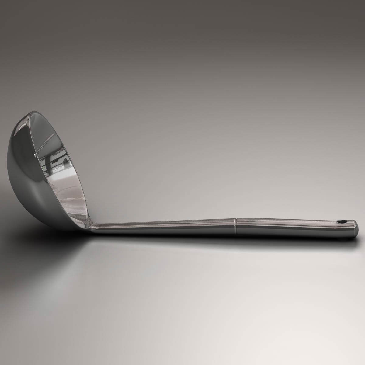 Ladle stainless steel spoon 3D model_4