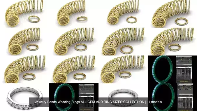 Jewelry Bands Wedding Rings ALL GEM AND RING SIZES COLLECTION 