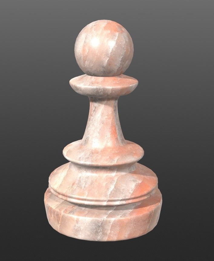 3 Chess Pawn 4K PBR Low-poly 3D model_2