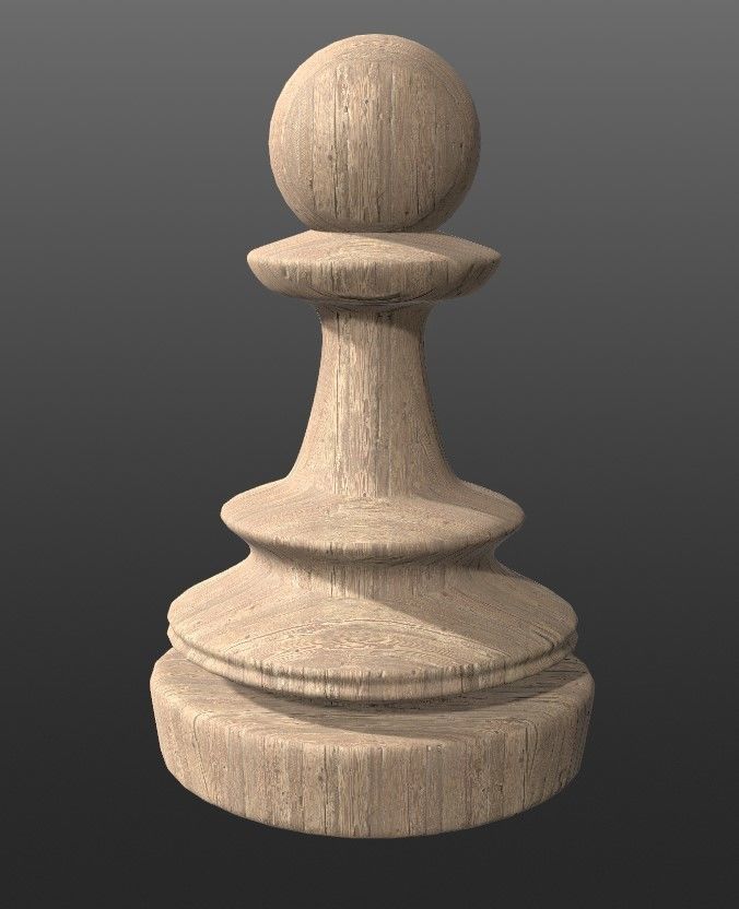 3 Chess Pawn 4K PBR Low-poly 3D model_4