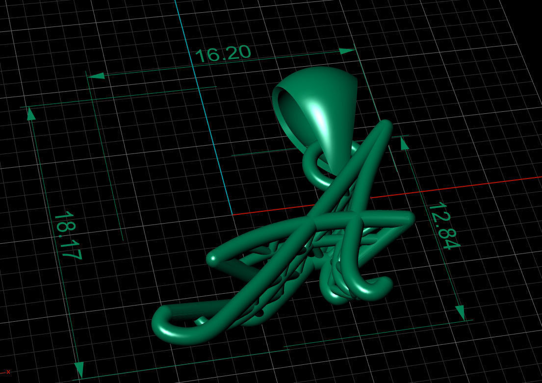 Alphabete letters pendant necklaces 2021 3D print model_5