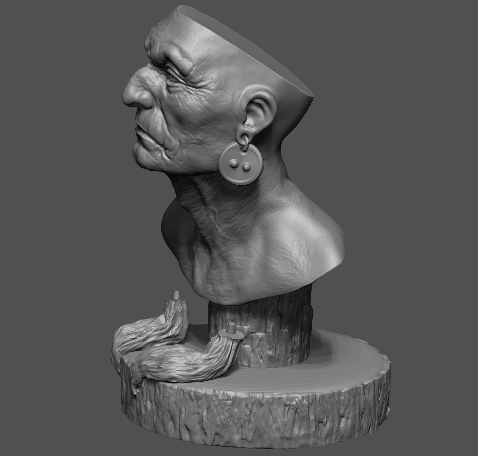 Native American Warrior Bust 3D print model_2