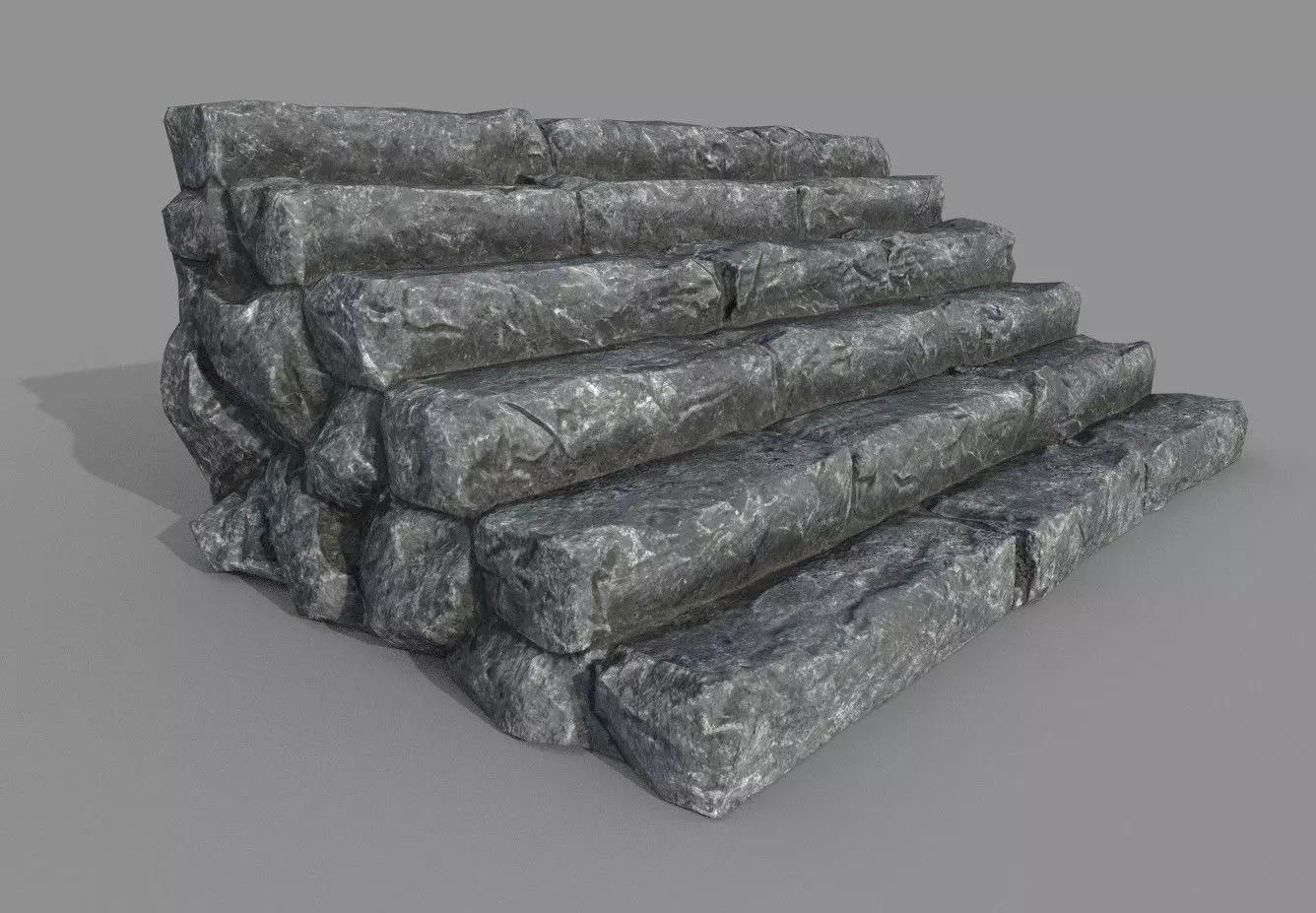 Rock Stairs PBR Low-poly 3D model_0
