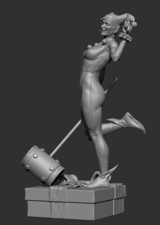 Harley Quinn 1-4 scale  statue 3D print model_2