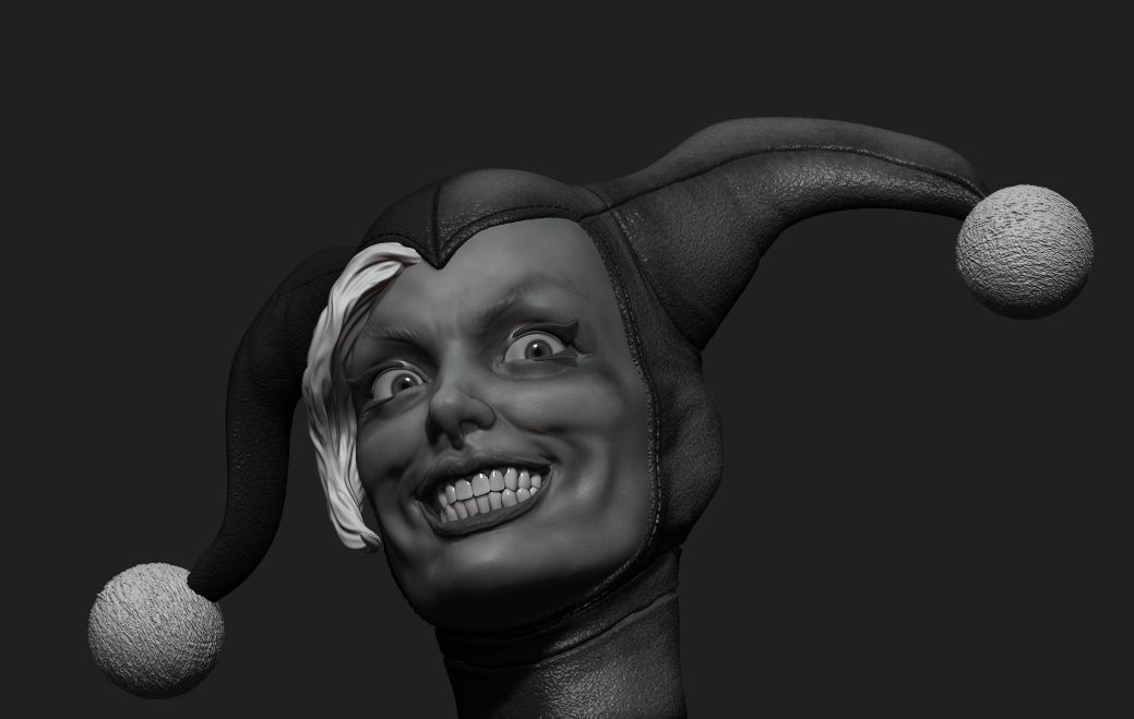 Harley Quinn 1-4 scale  statue 3D print model_4