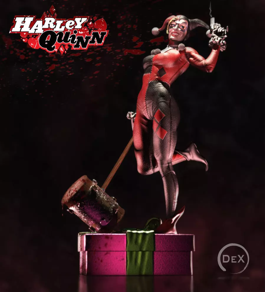 Harley Quinn 1-4 scale  statue 3D print model_0