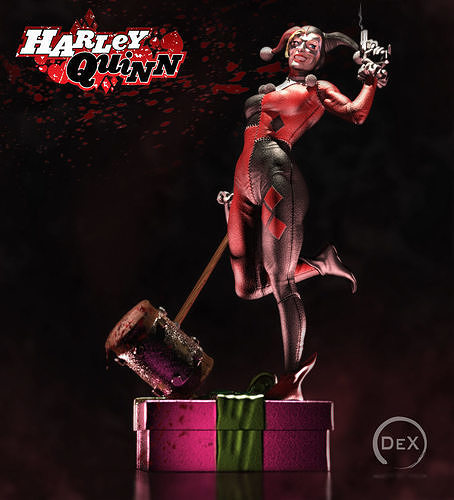 Harley Quinn 1-4 scale  statue 3D print model