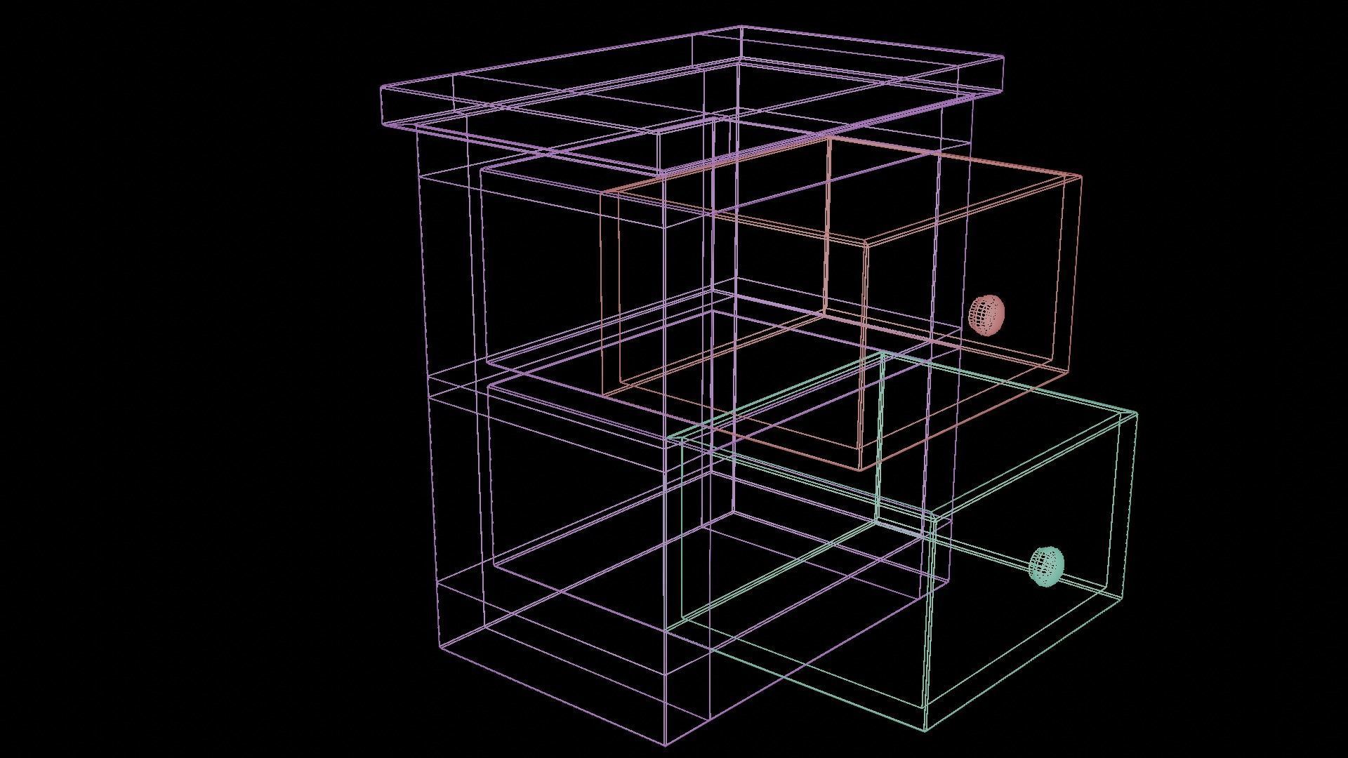 Worn Drawers Low-poly 3D model_7