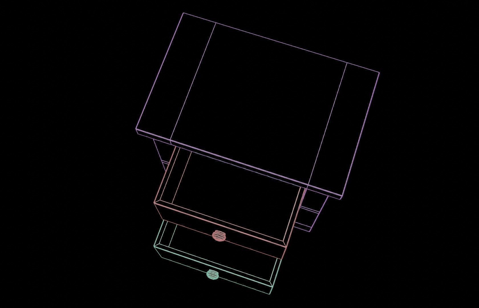 Worn Drawers Low-poly 3D model_10
