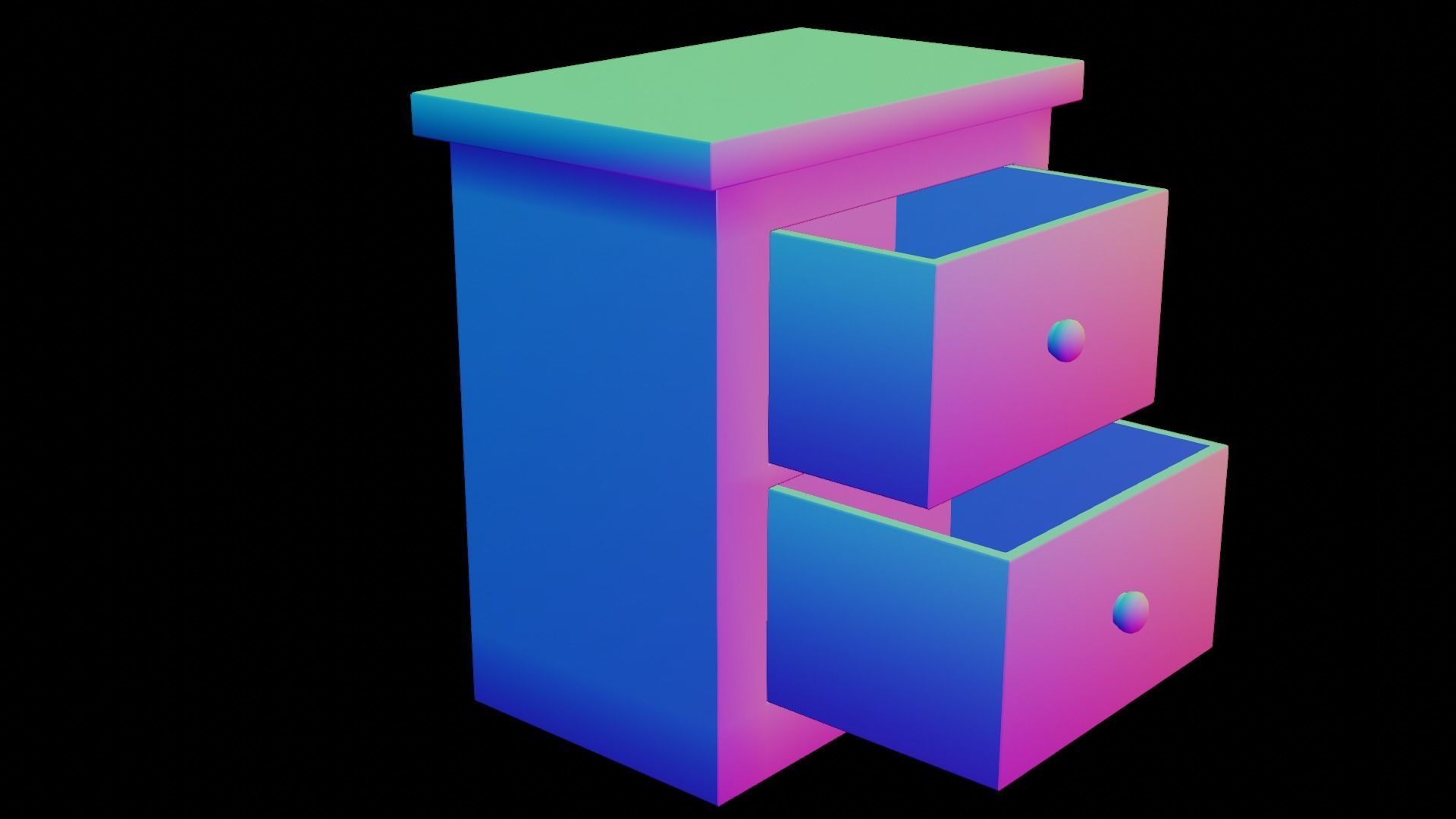 Worn Drawers Low-poly 3D model_5