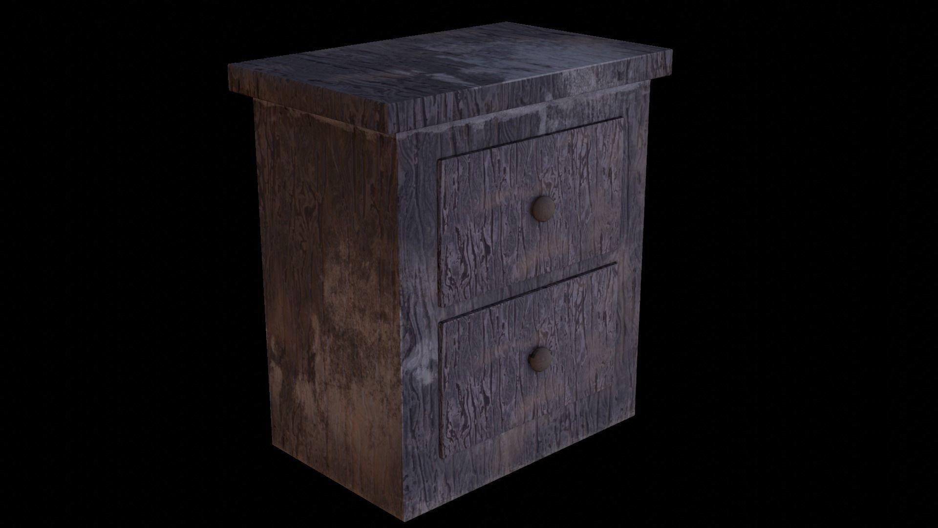 Worn Drawers Low-poly 3D model_2