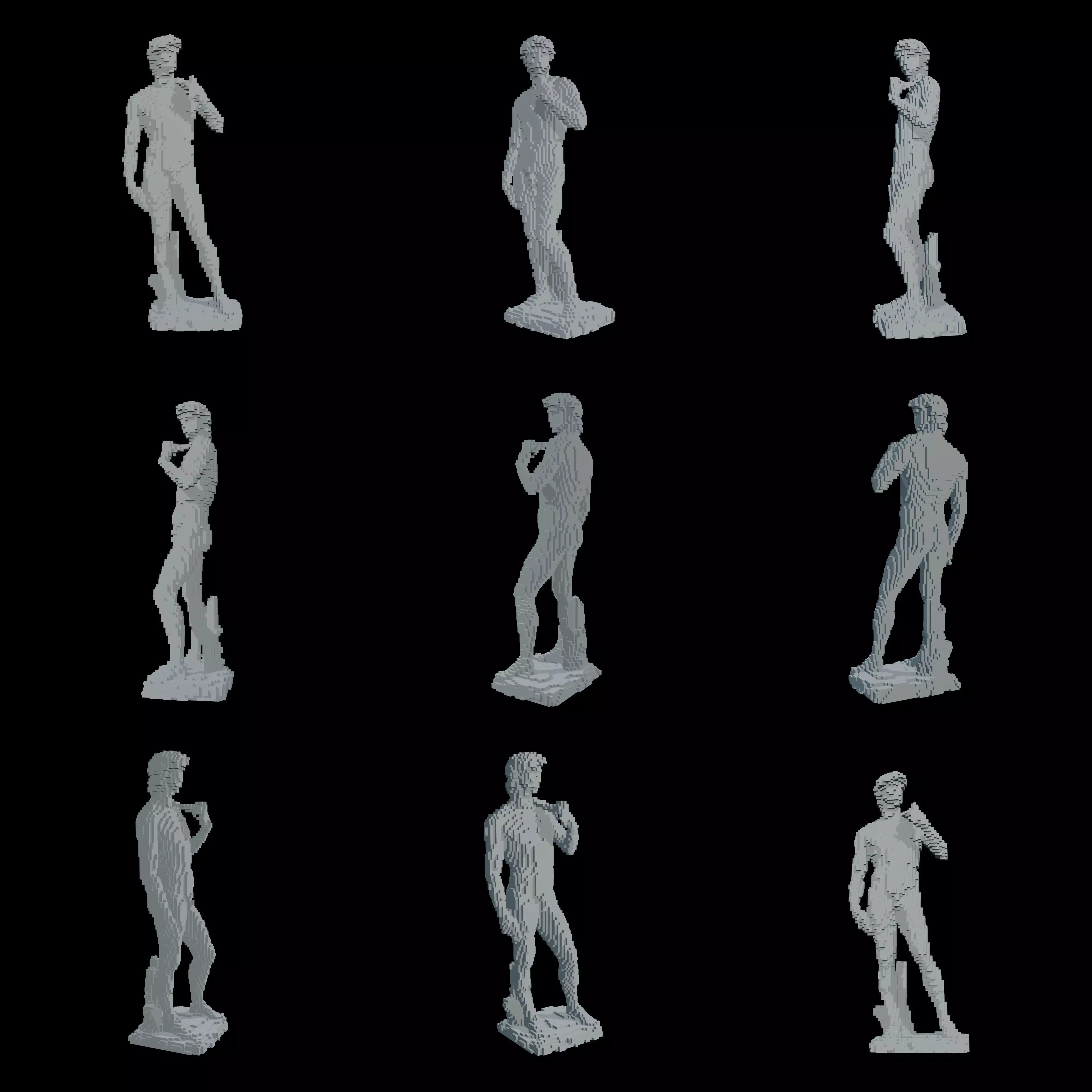 Pixel David 3D model_0