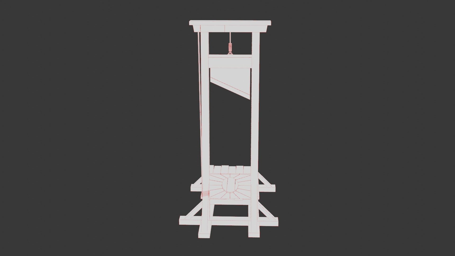 Medieval Guillotine Game Ready PBR Low-poly 3D model_27