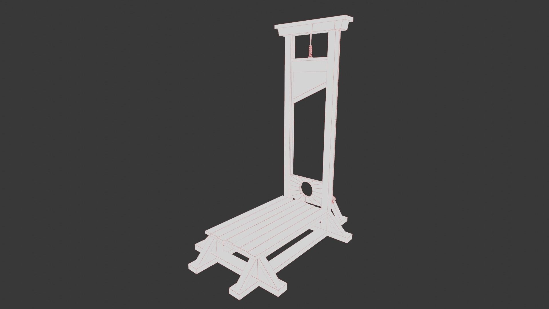 Medieval Guillotine Game Ready PBR Low-poly 3D model_28