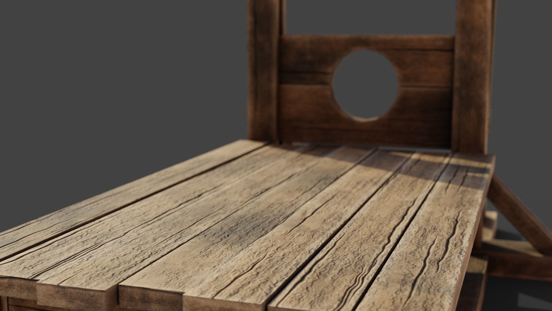 Medieval Guillotine Game Ready PBR Low-poly 3D model_23