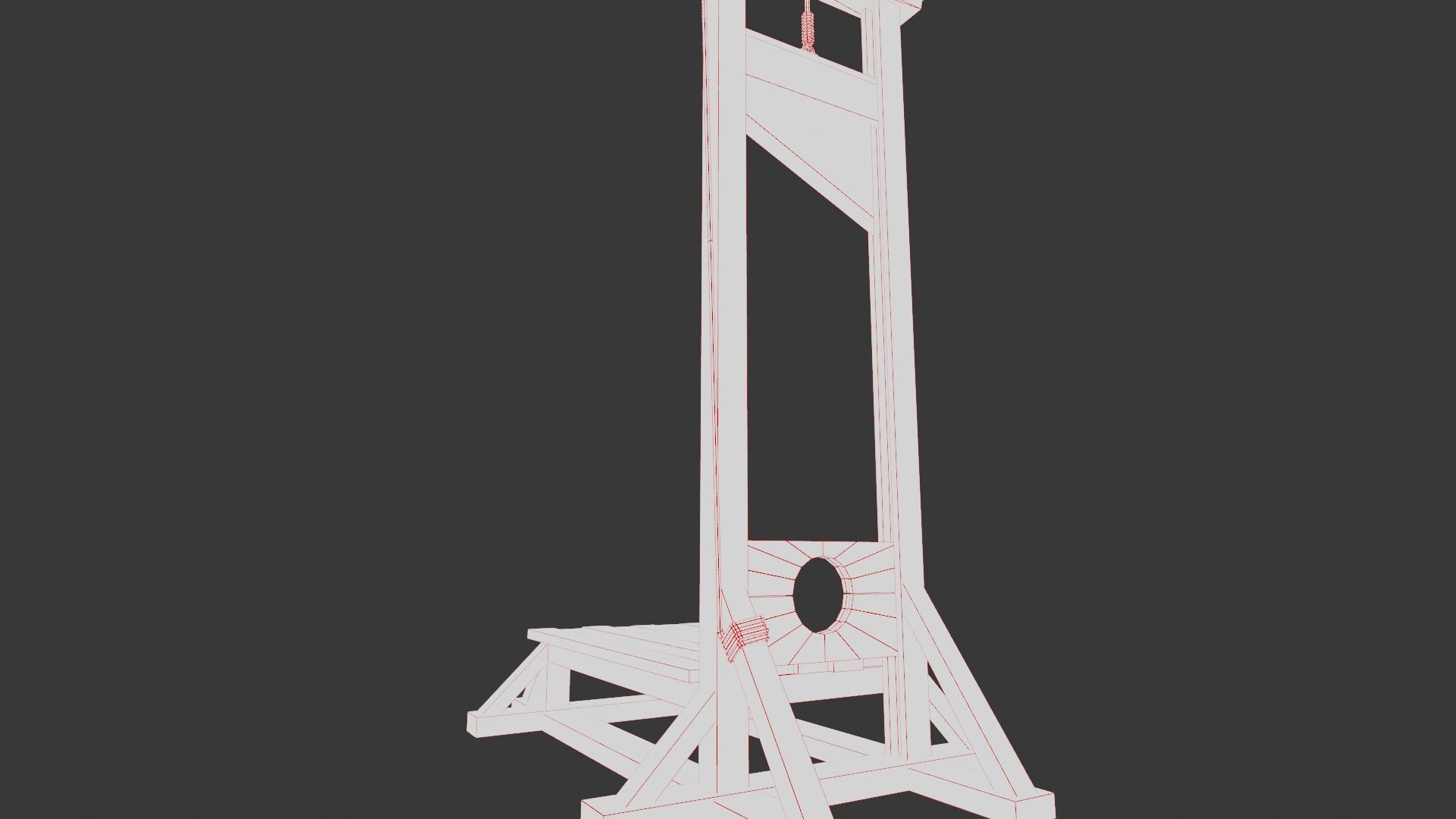 Medieval Guillotine Game Ready PBR Low-poly 3D model_26