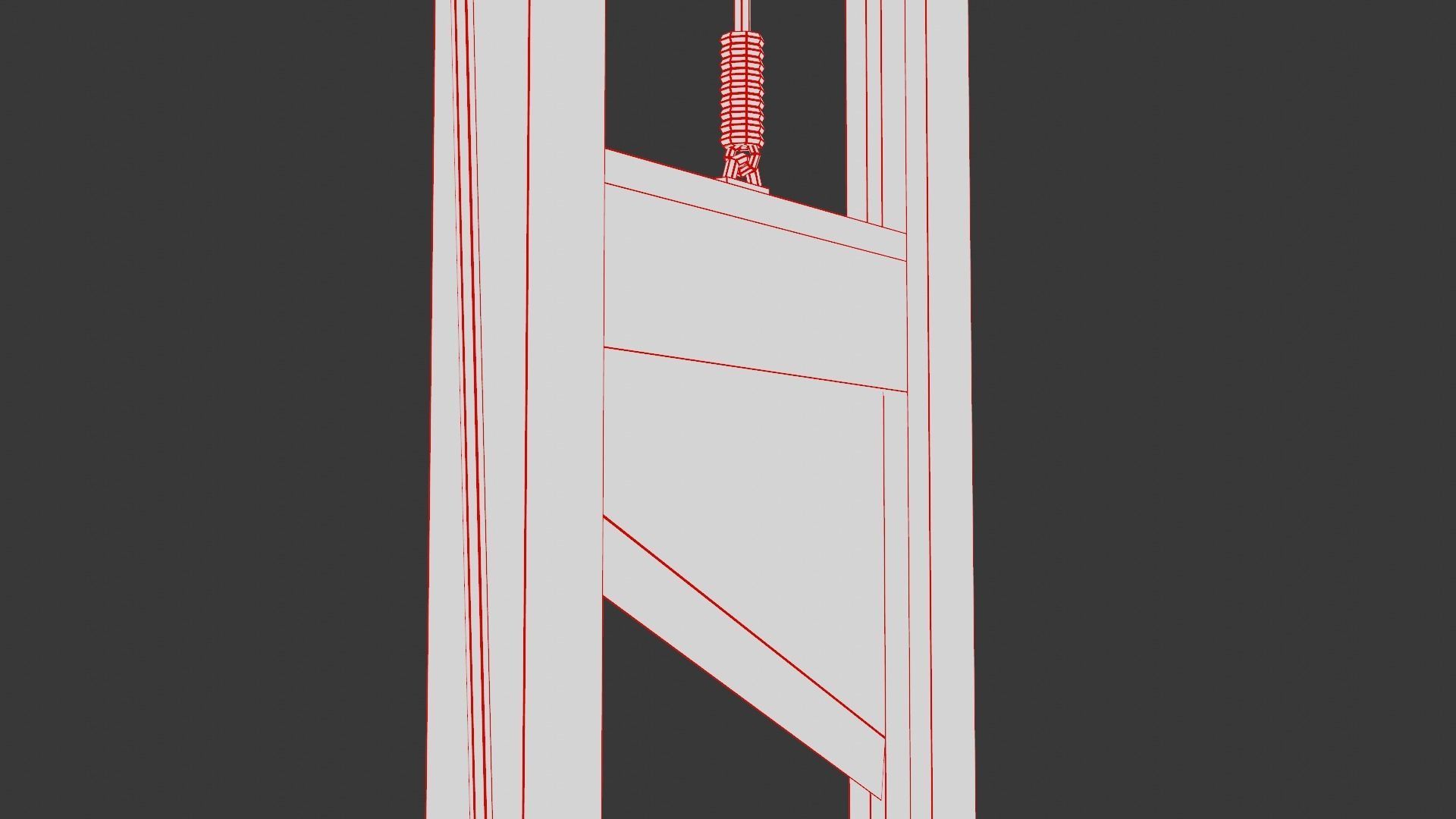 Medieval Guillotine Game Ready PBR Low-poly 3D model_30