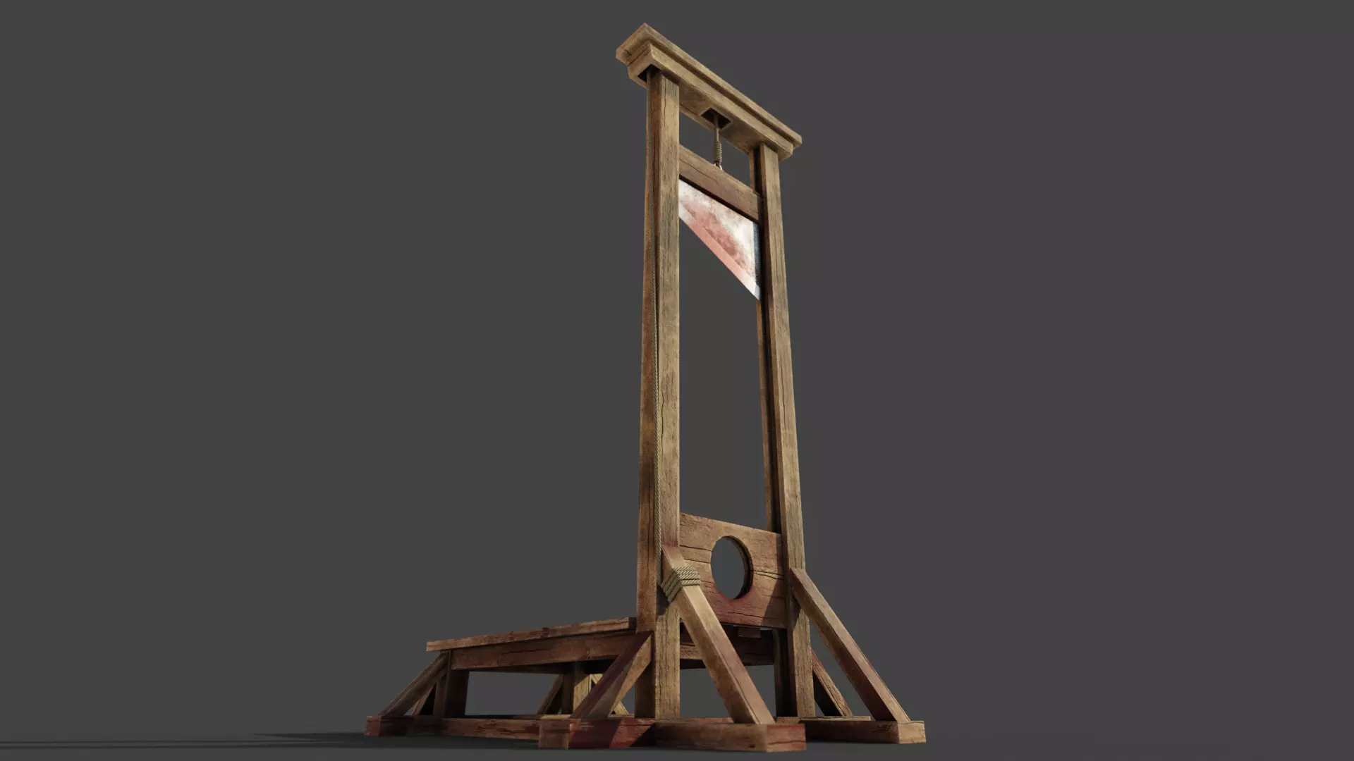 Medieval Guillotine Game Ready PBR Low-poly 3D model_0