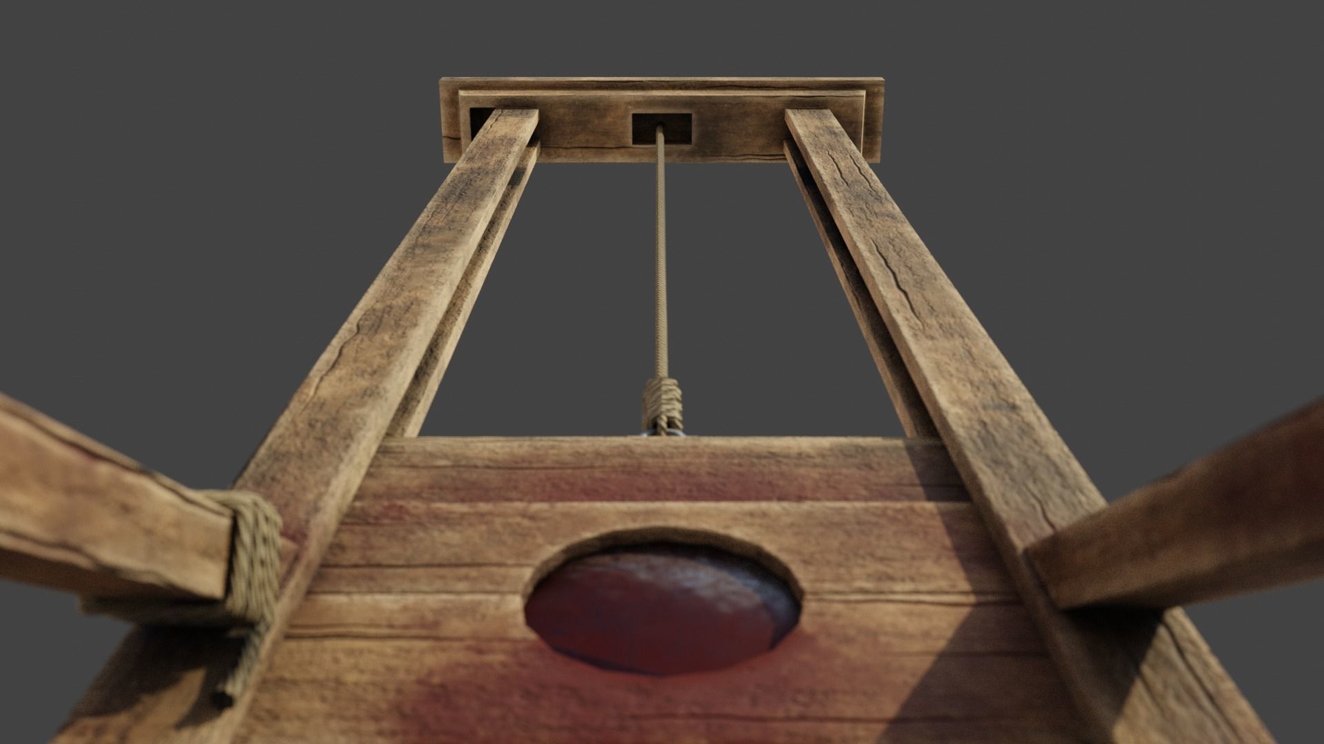 Medieval Guillotine Game Ready PBR Low-poly 3D model_12
