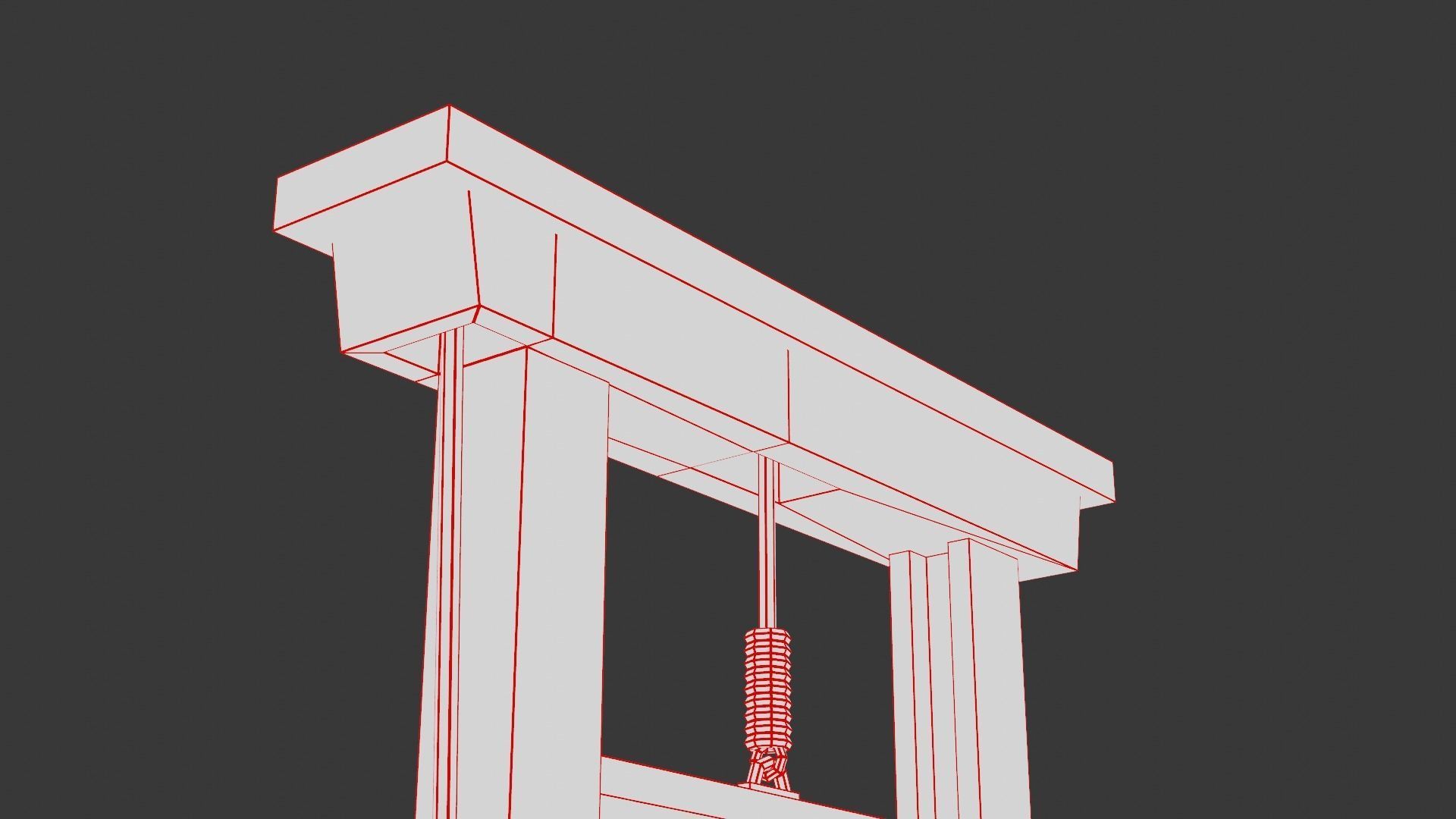 Medieval Guillotine Game Ready PBR Low-poly 3D model_33